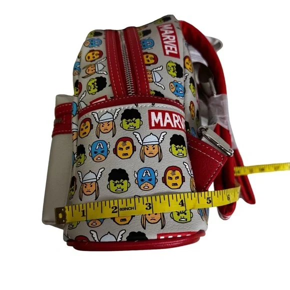 Loungefly Disney Parks Marvel Backpack 2024 Red and Gray Chibi Design Logo NWT - Picture 9 of 12